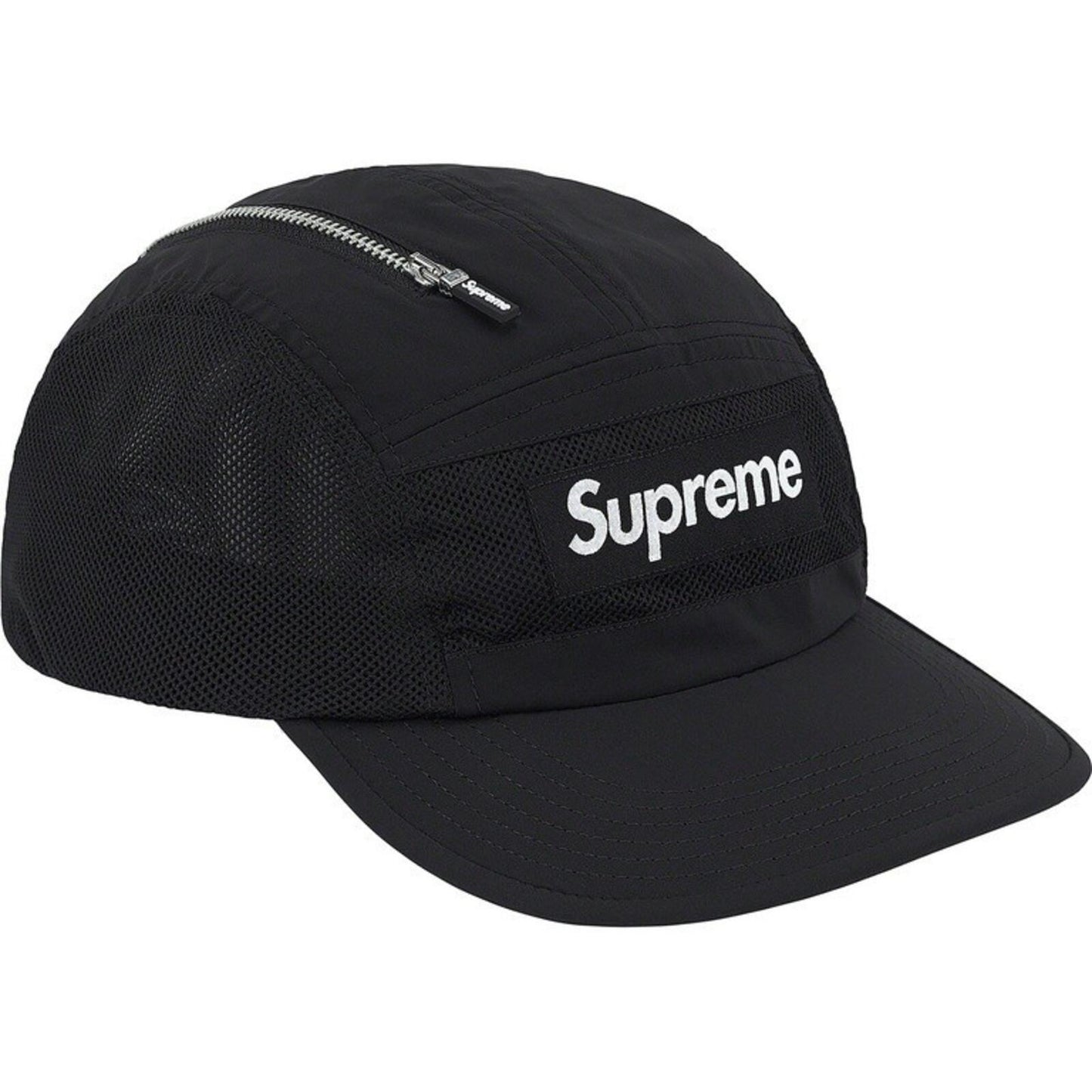 FW20 Supreme Zip Mesh Camp Cap Black