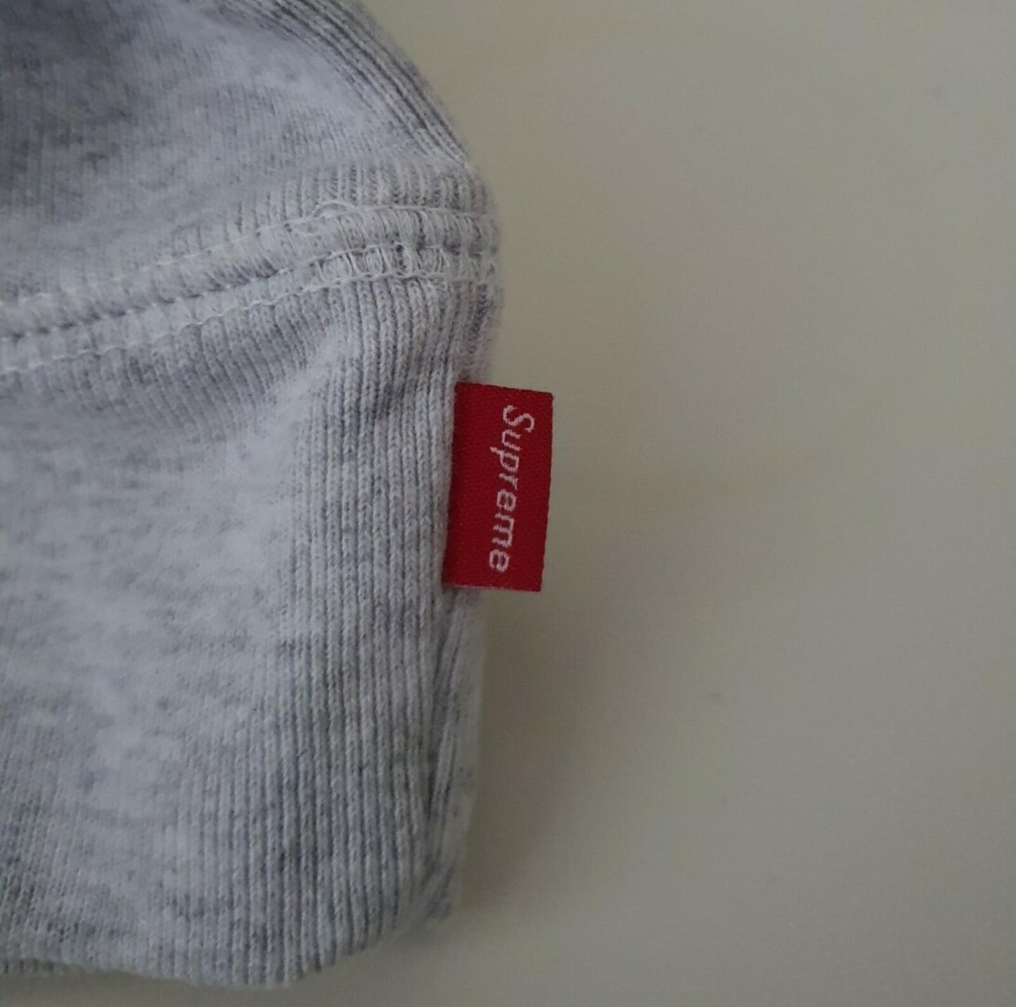 SS18 Supreme Sleeve Embroidery Hooded Sweatshirt Heather Grey Größe XL