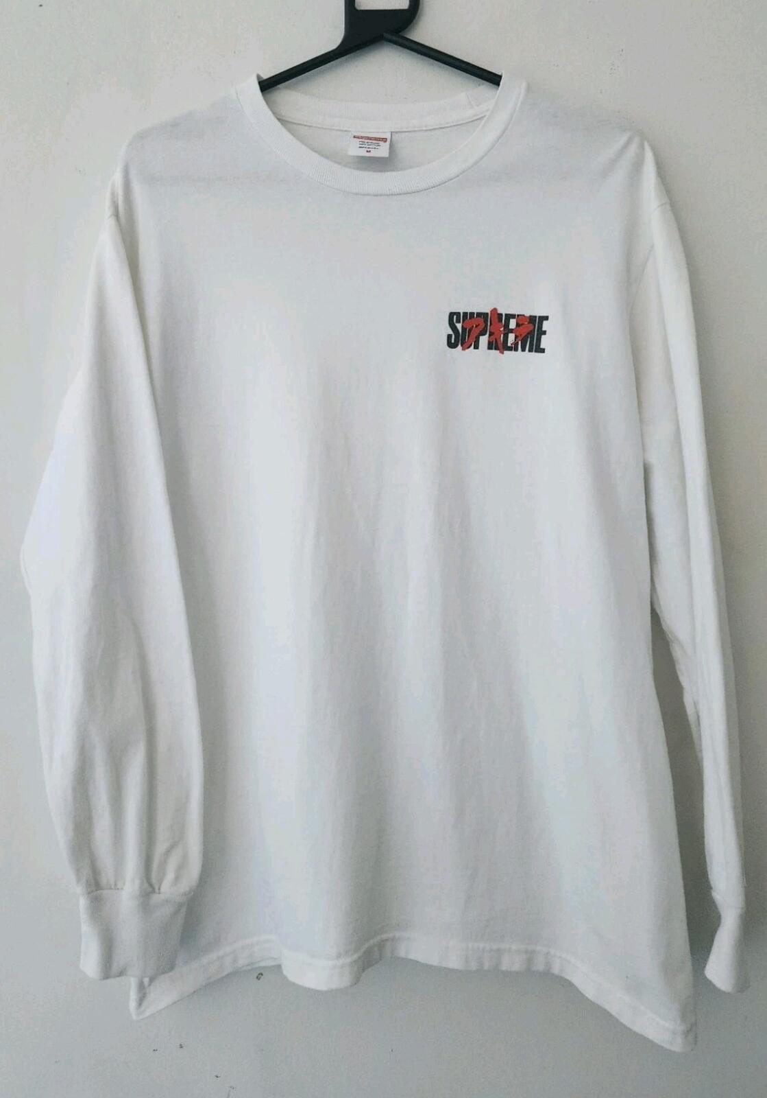 FW17 Supreme Akira Neo-Tokyo L/S tee white Long sleeve medium T-shirt Anime Rare