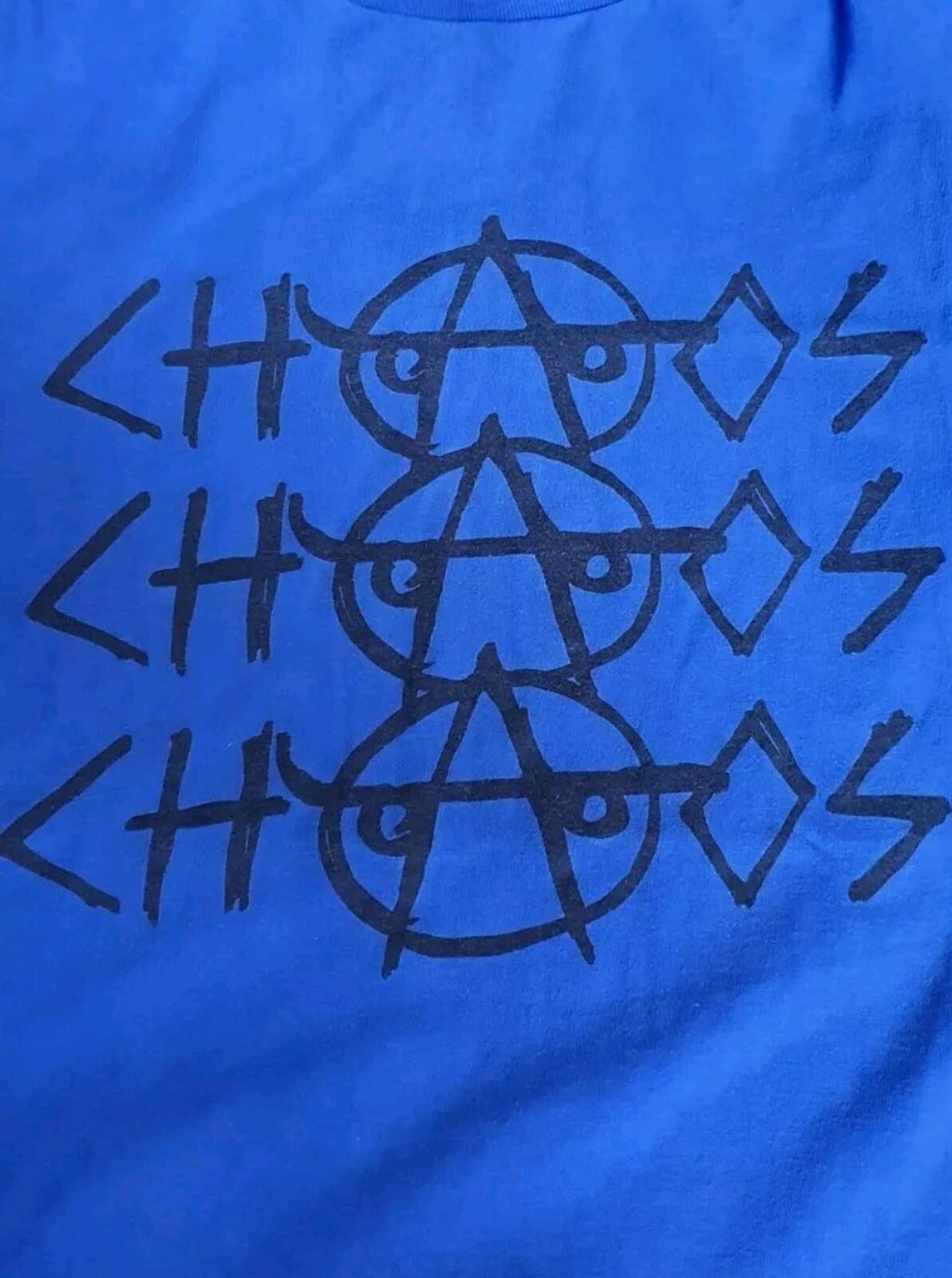 FW08 Supreme Chaos tee blue t-shirt L large vintage from 2008 anarchy Very Rare