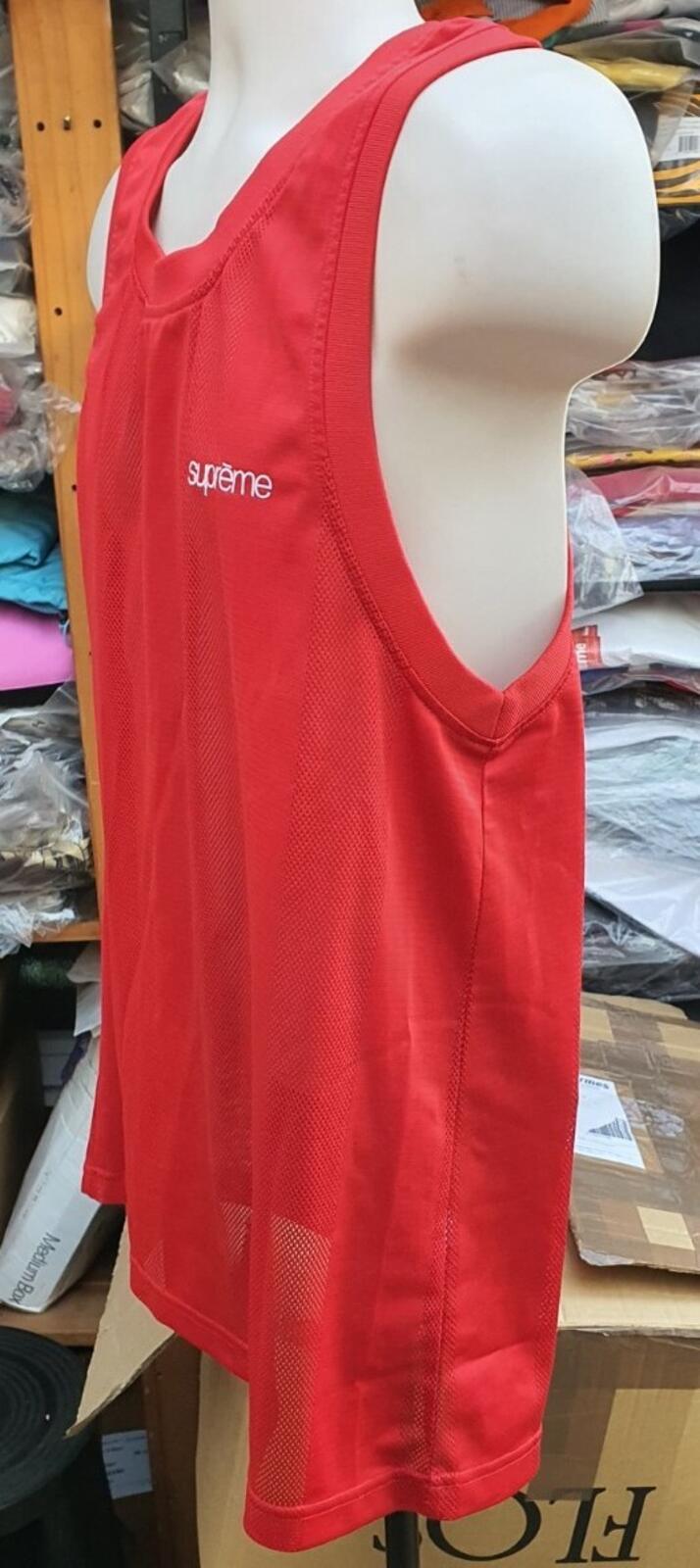 SS16 Supreme Mesh Stripe Tank Top small Red sleeveless size M medium