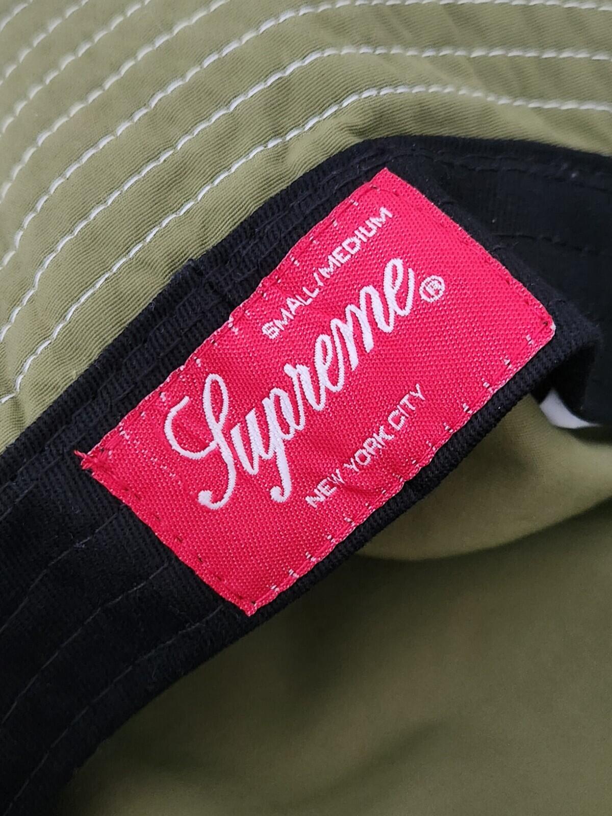 FW22 Supreme Webbing crusher Small Medium bucket hat Olive Water Resistant S / M