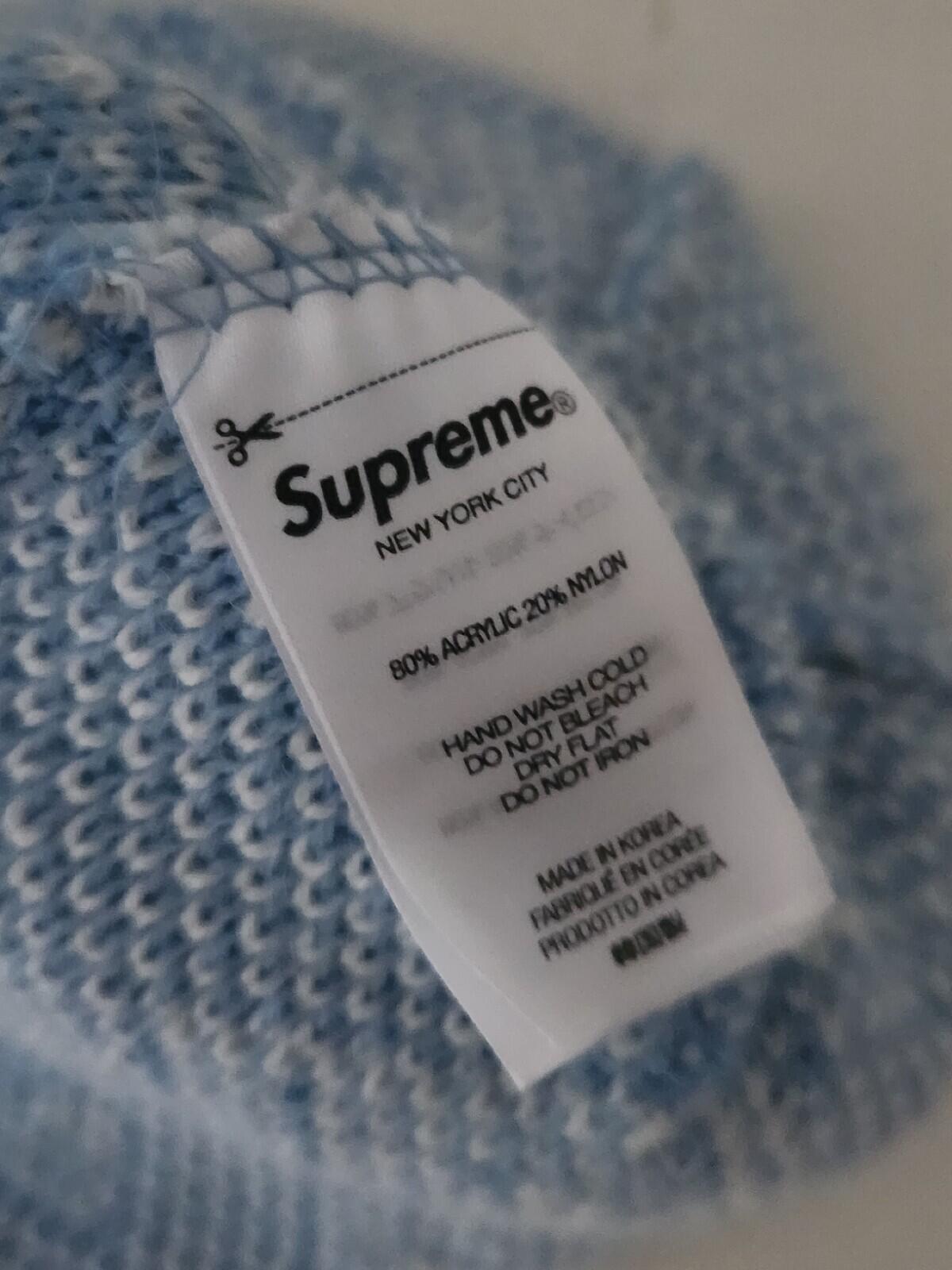 FW21 Supreme Banner Beanie Light Blue