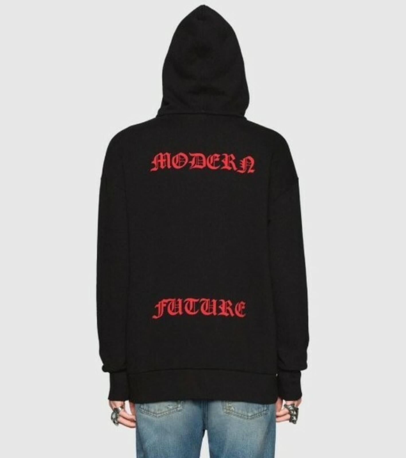 GUCCI Angry Cat Applique Oversized Distressed Hoodie £1440