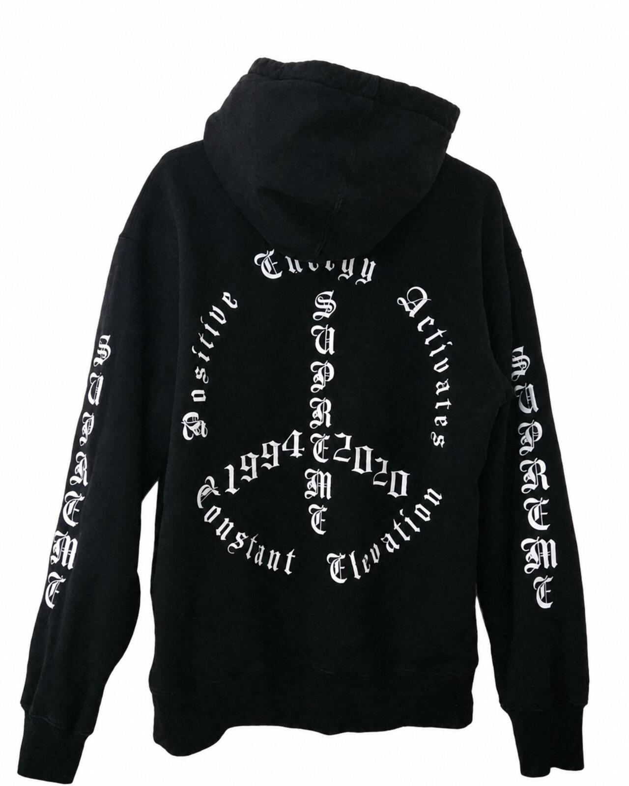 FW20 Supreme Peace Hooded Sweatshirt Black Size M