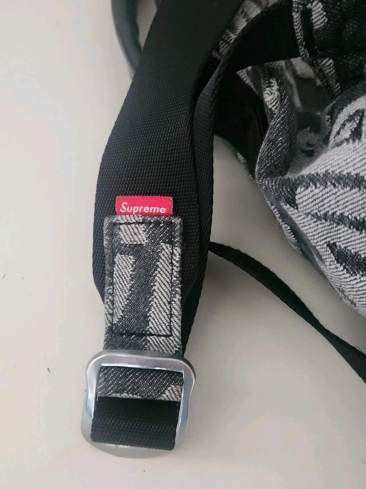 SS22 Supreme Fat Tip Jacquard Denim Backpack bag Black Rucksack