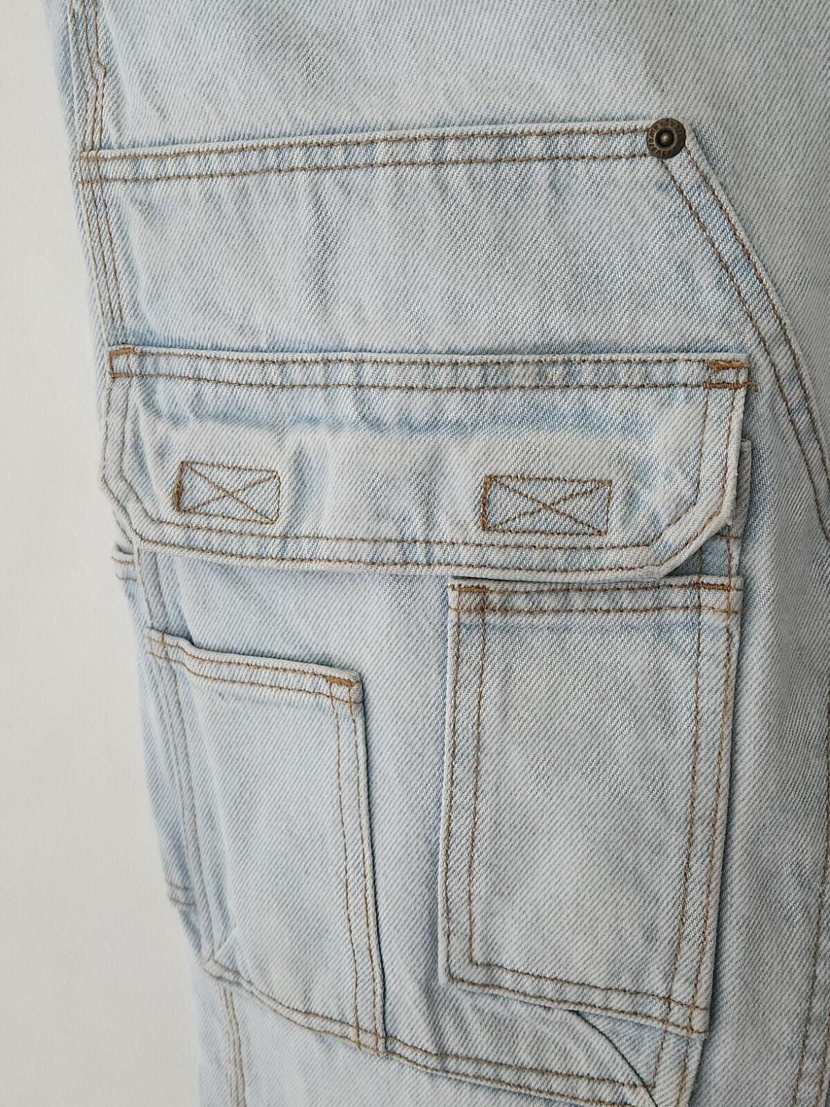 SS22 Supreme Double Knee Denim Utility Jeans Größe 32 W32 L32 Washed Blue Hose