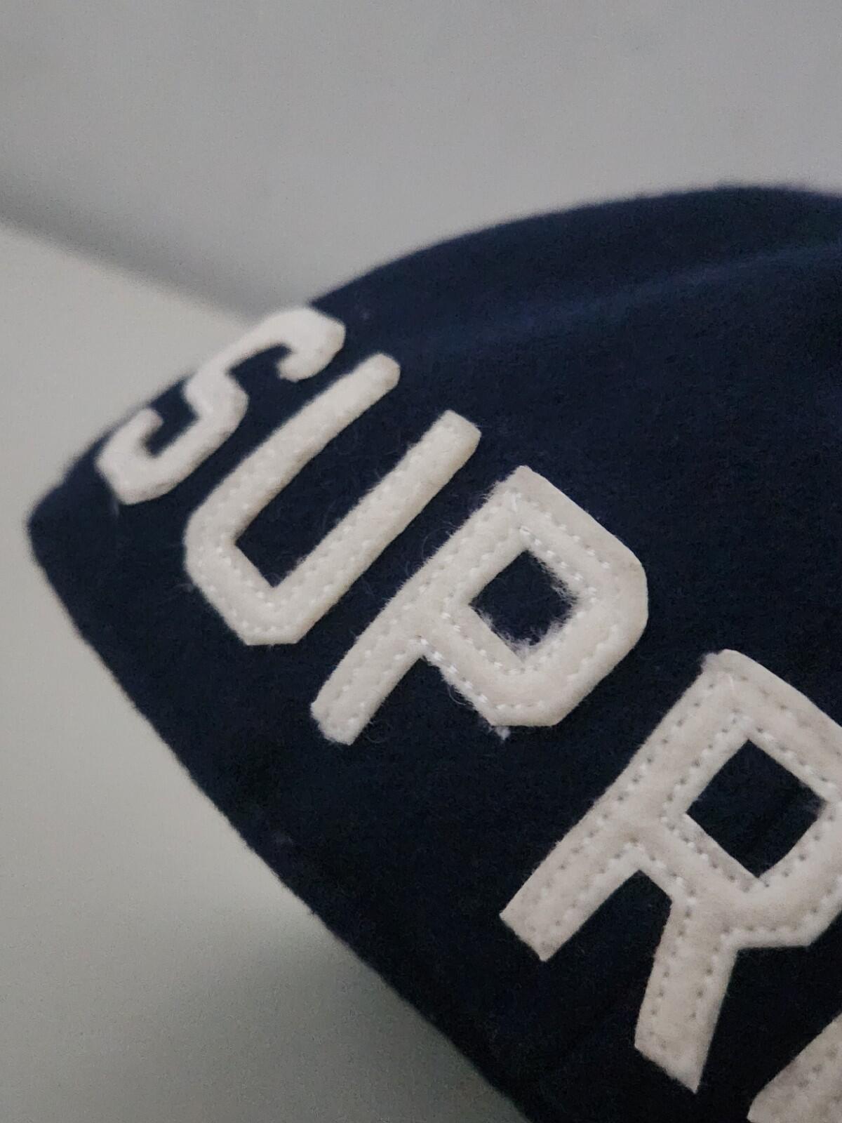 FW10 Supreme x Ebbets Field Back Hit Fitted Hat Size 7 1/4 Navy cap 2010 Vintage