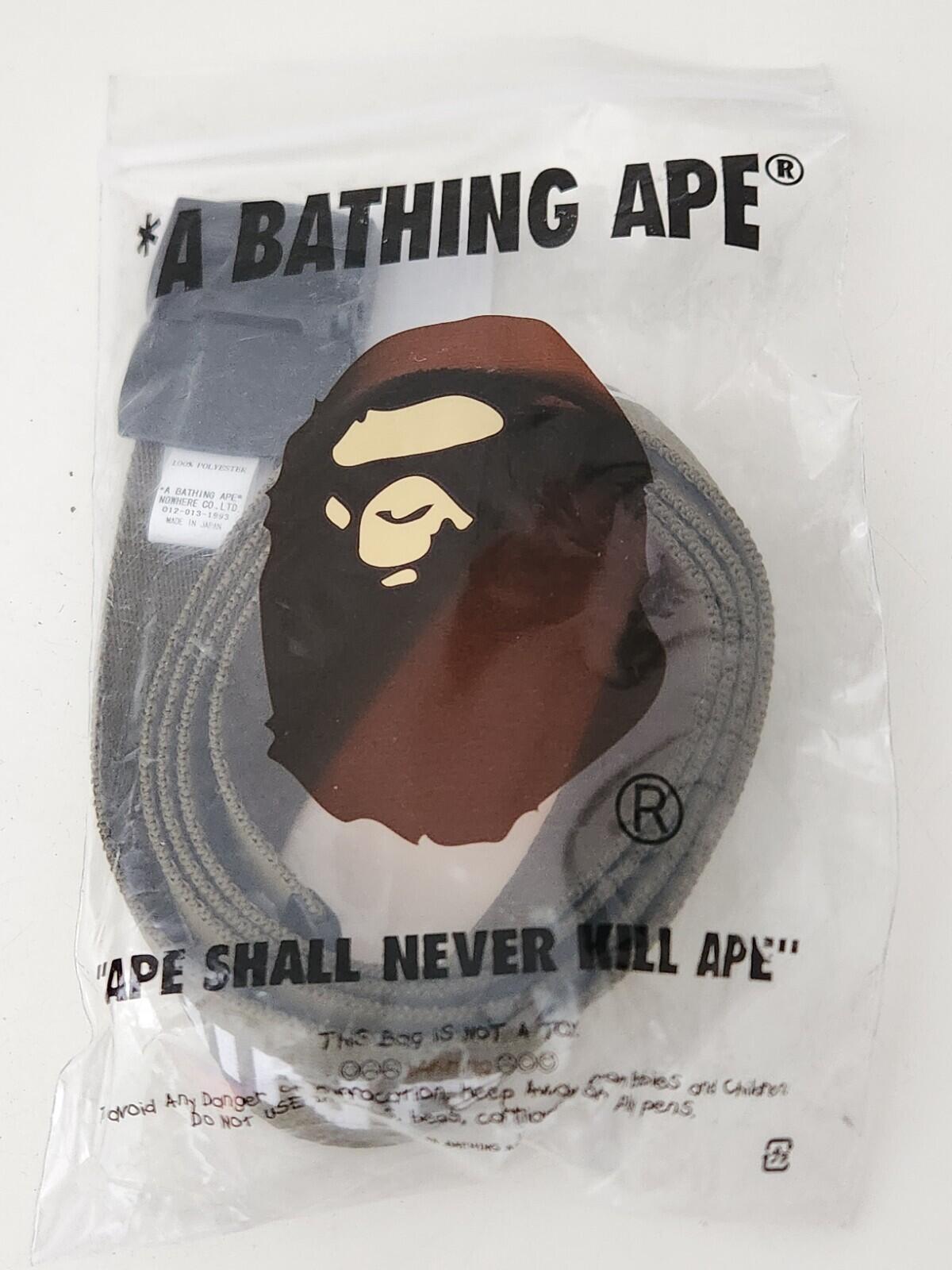 SS22 A BATHING APE Cinturón GI tejido oliva hebilla metálica BAPE Nuevo