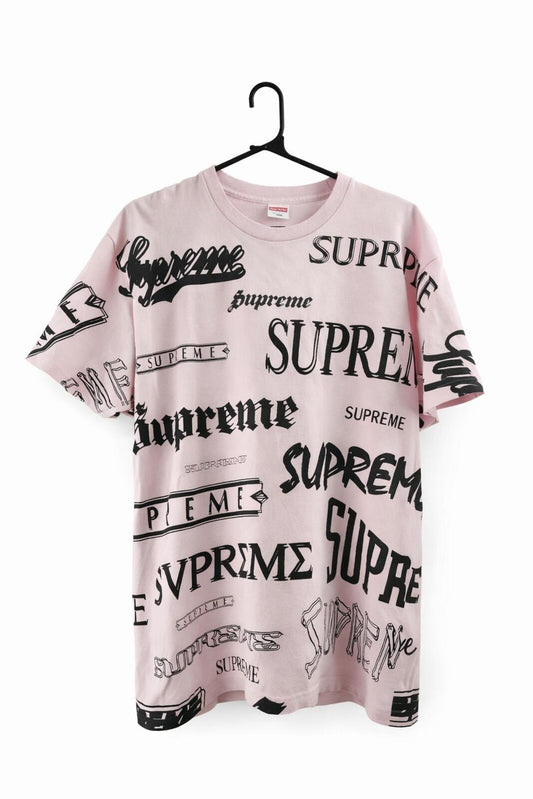 FW20 Supreme Multi Logo Tee Rosa Claro Talla L