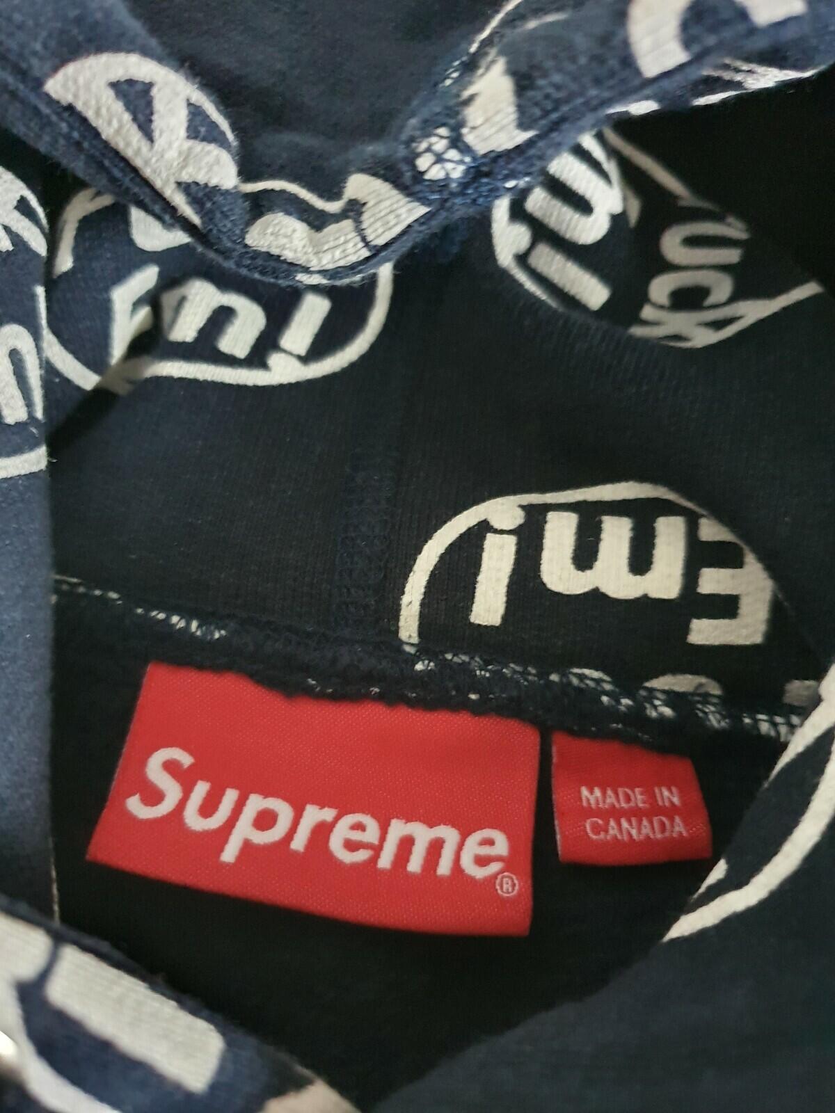 Sudadera con capucha FW14 Supreme F*ck Em! azul marino talla M