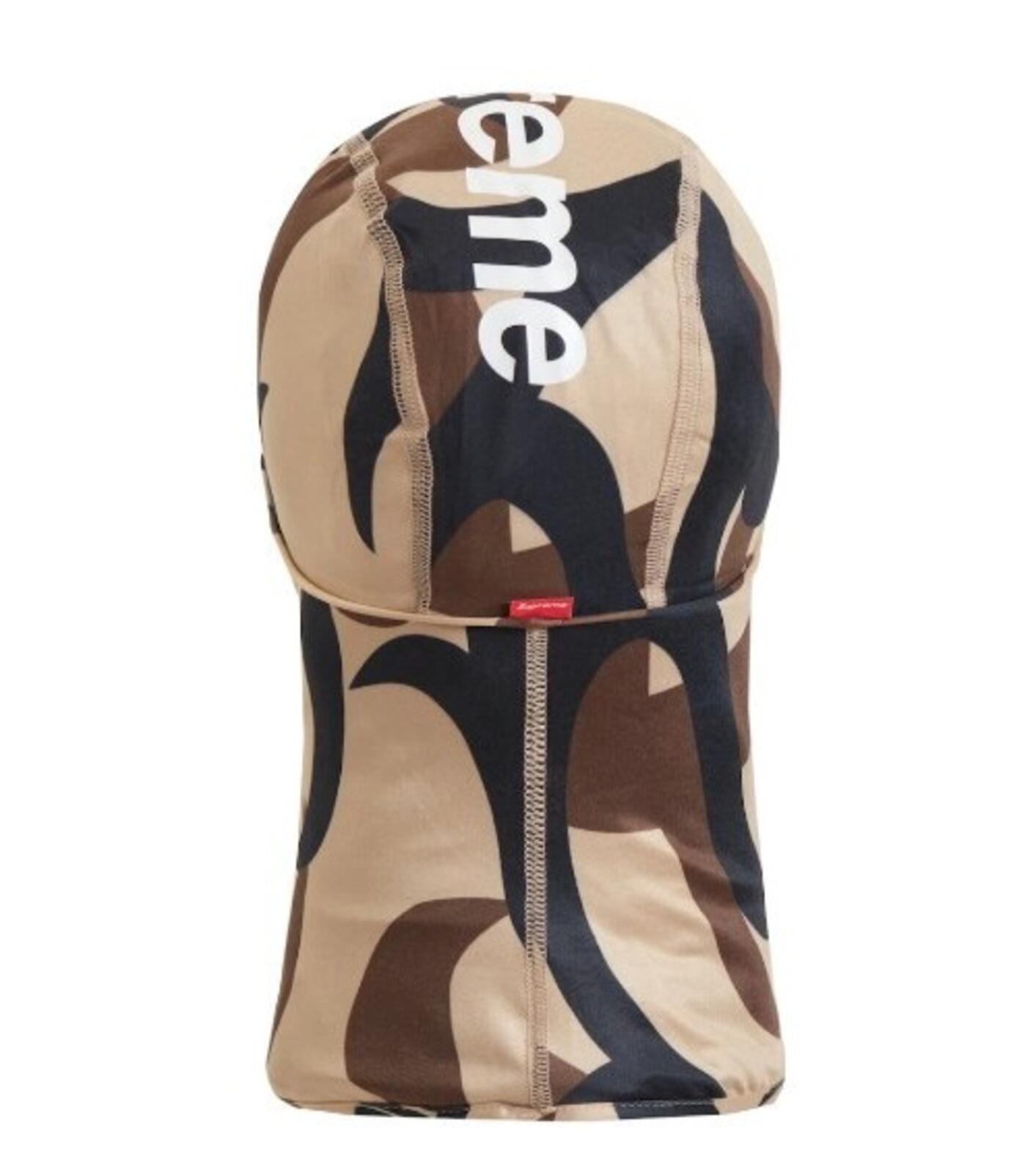 FW17 Supreme Tribal Camo Balaclava tan big logo lightweight camouflage