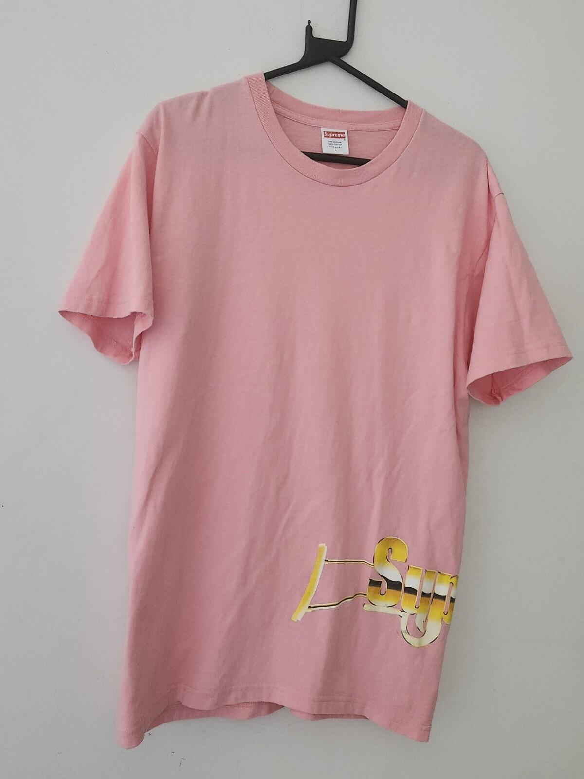 SS17 Supreme Automatic Tee Pink Size L