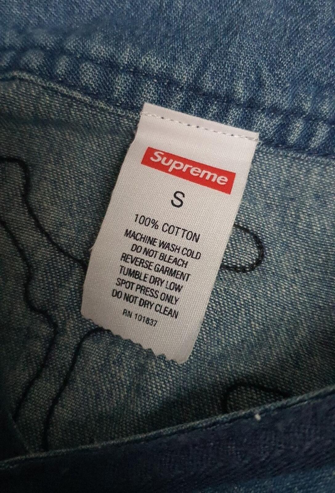 SS21 Supreme Patches Denim Baseball Jersey size S small