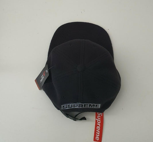 Gorro/gorra FW16 Supreme Polartec Fleece de 6 paneles, color negro, parche reflectante, nuevo con etiqueta