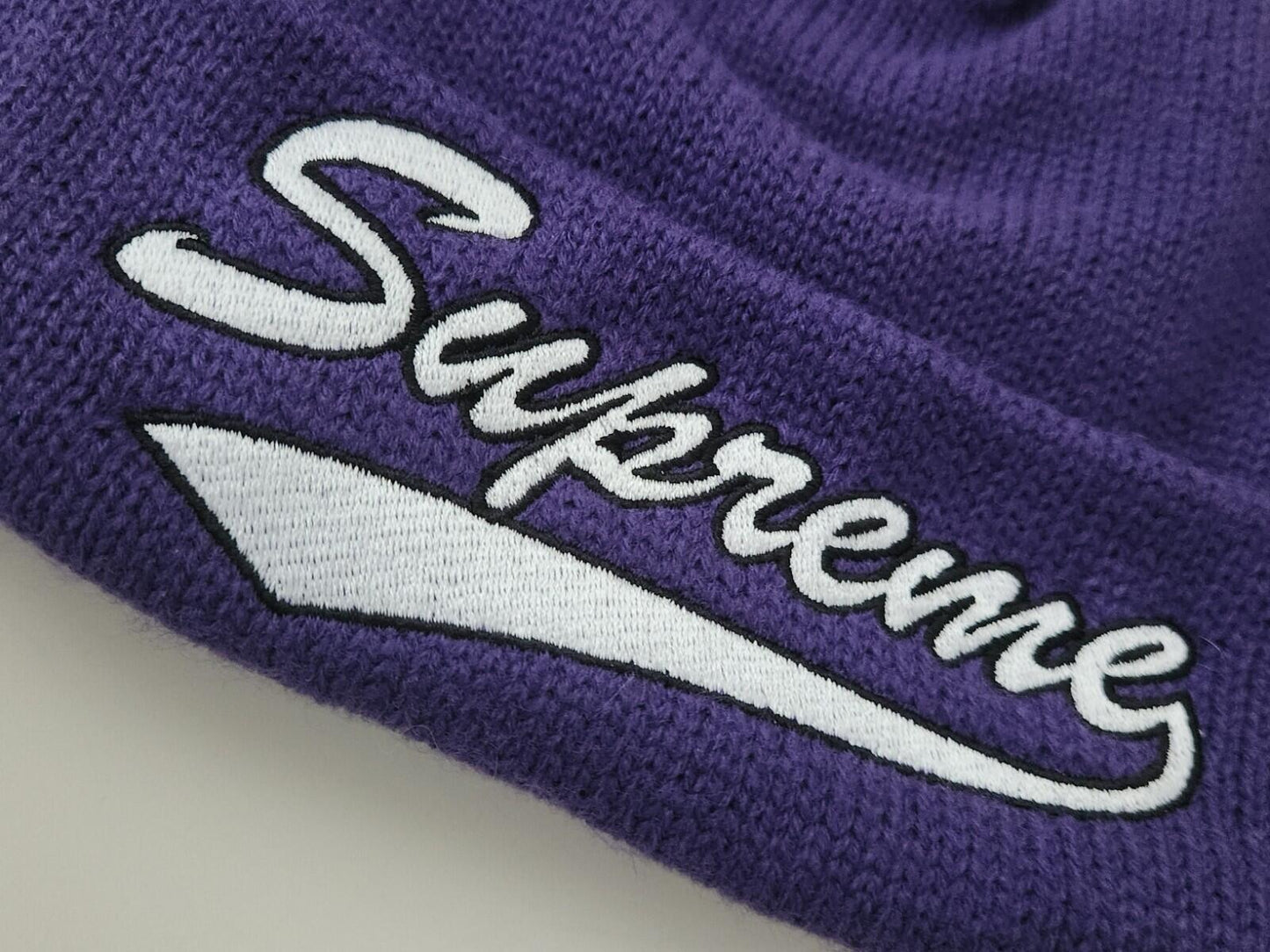 FW22 Supreme Contrast Stitch beanie Purple Hat
