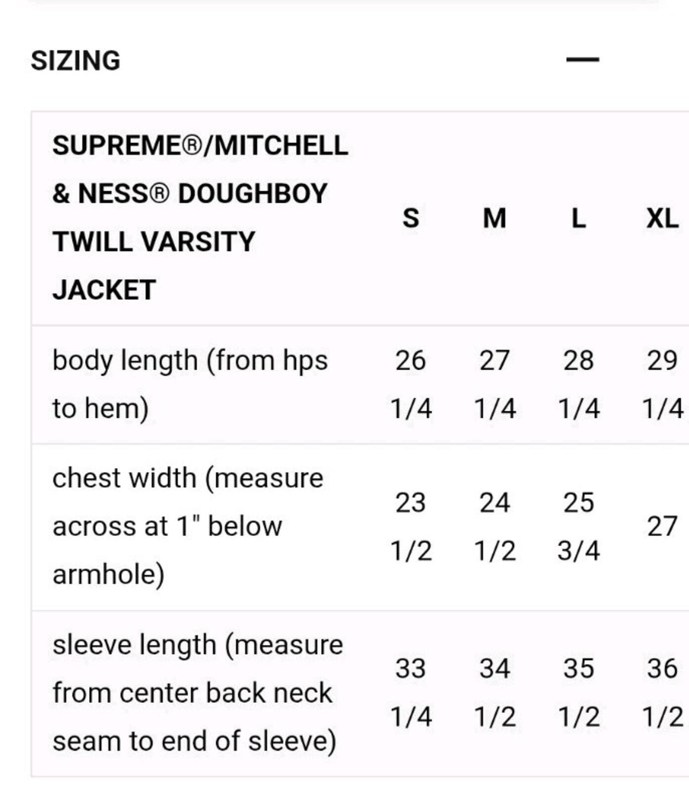 HW22 Supreme x Mitchell & Ness Doughboy Twill Varsity Jacket Grün Größe L