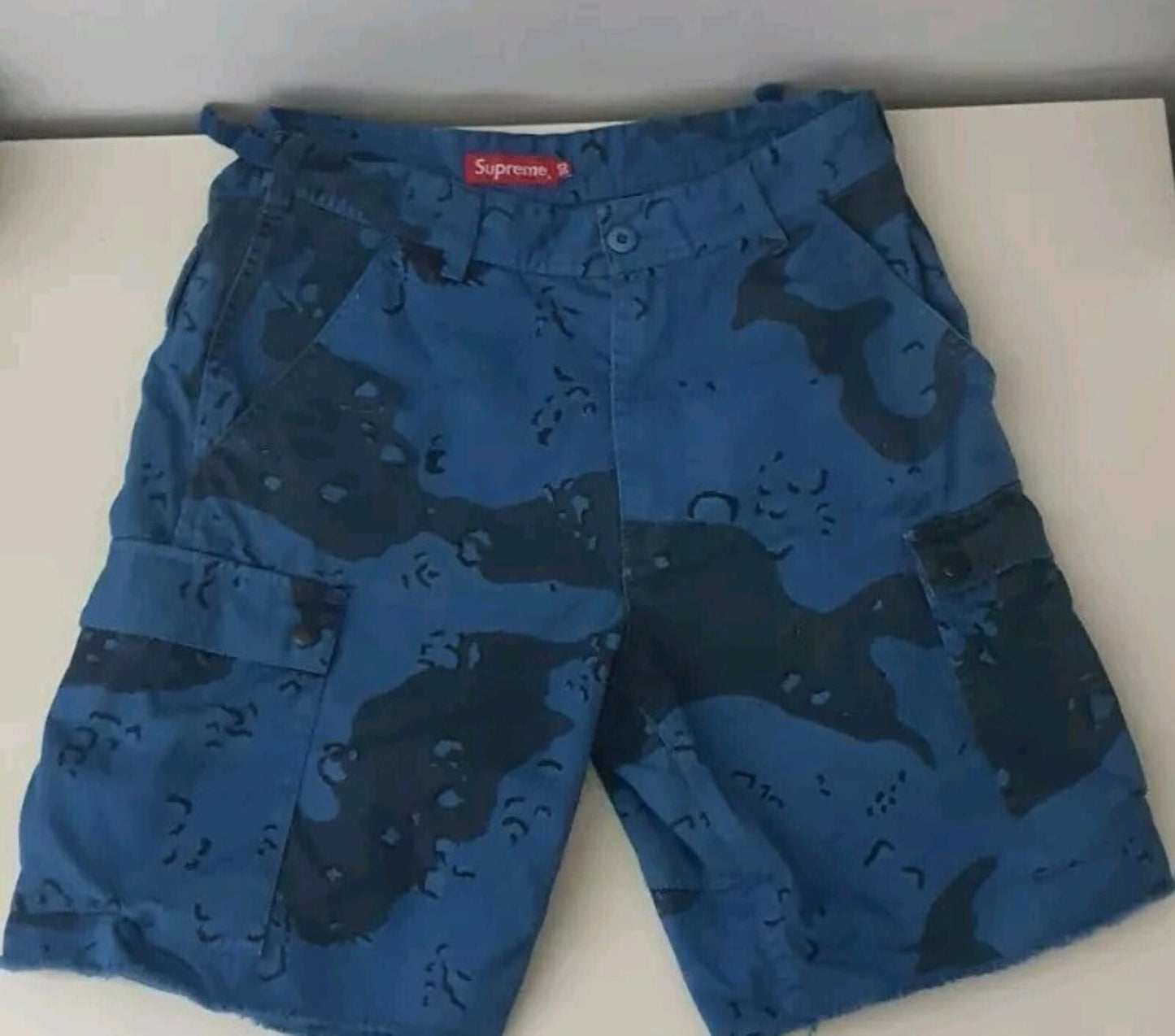 SS21 Supreme Overdyed Camo Cargo Short Blue Size 30 Small