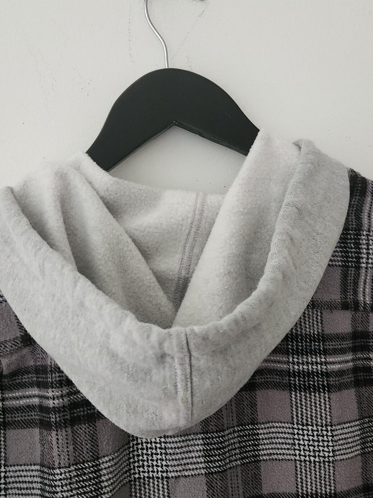 SS18 Supreme Hooded Plaid Flannel Shirt size M medium Black