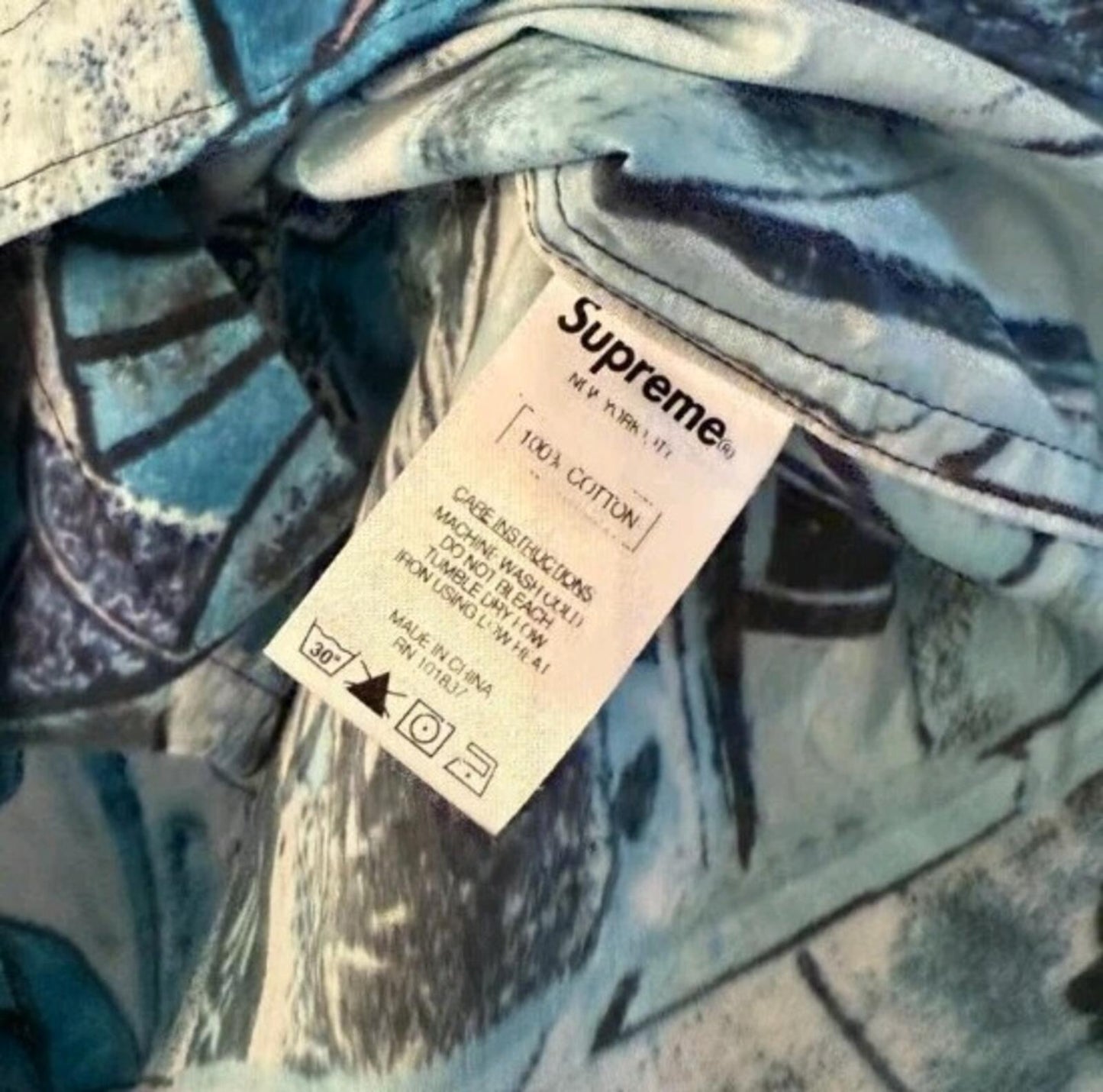 Camisa Cubista SS14 Supreme Azul Talla L Picasso