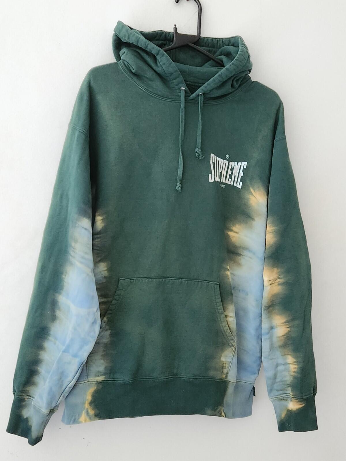 FW21 Supreme Bleached Hooded Sweatshirt hoodie size Medium M dark green