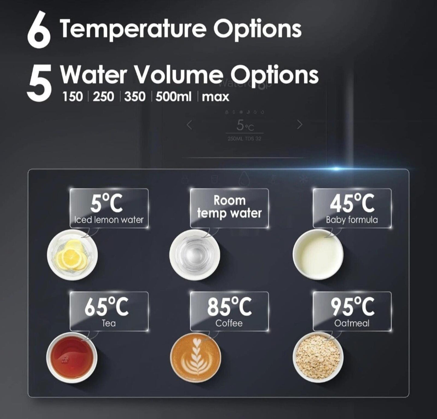 Waterdrop A1 Countertop Reverse Osmosis System Hot and Cold Water Dispenser NSF