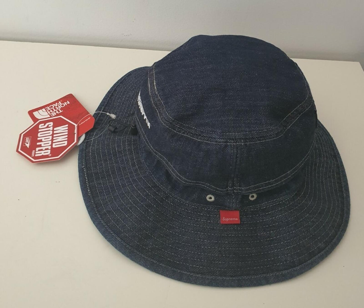 SS15 Supreme x THE NORTH FACE Windstopper denim breeze hat TNF S/M boonie Rare