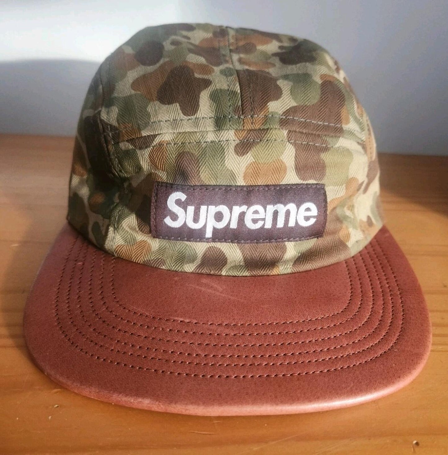SS12 Supreme Camo Leather Camp Cap