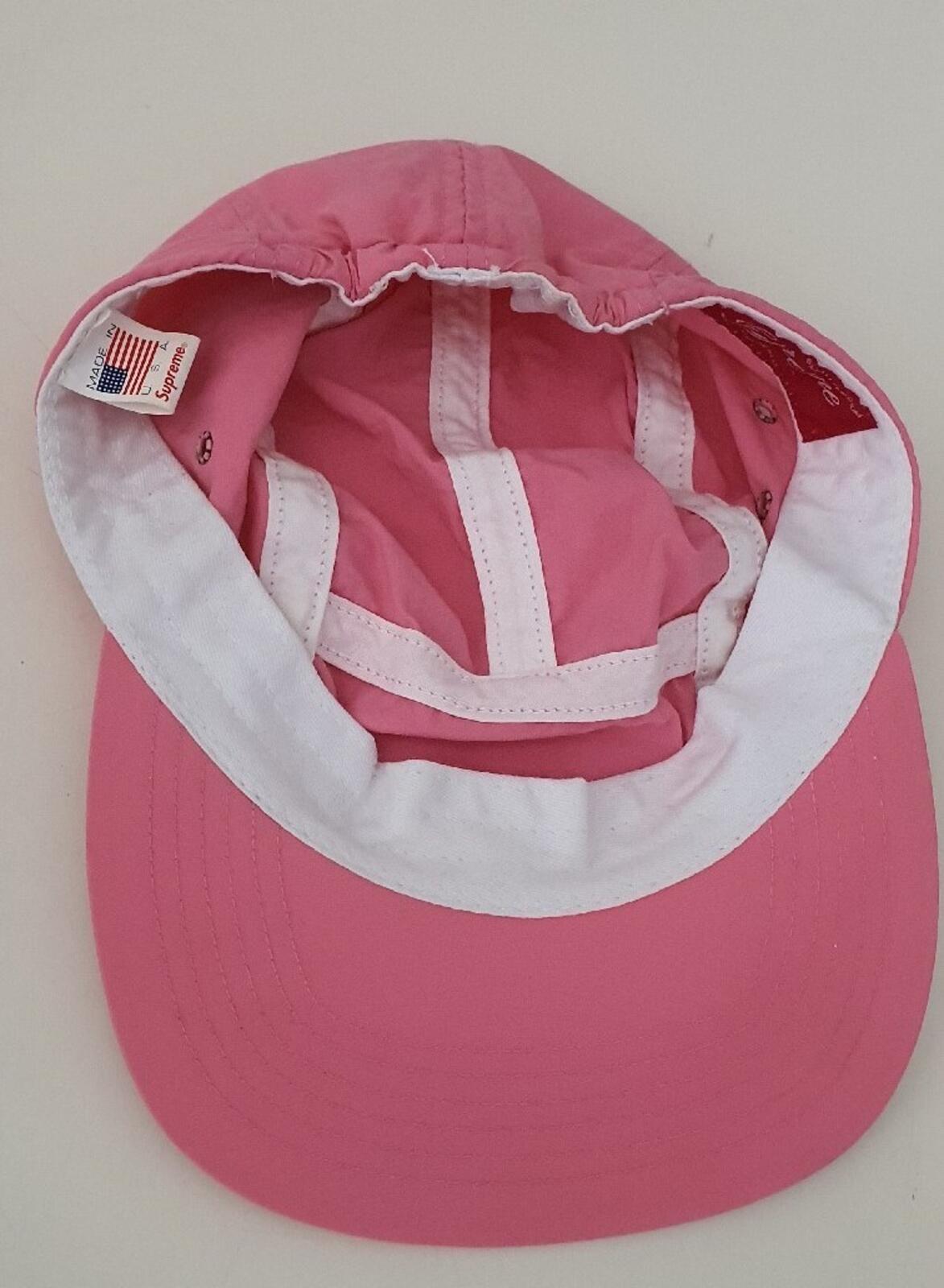 SS18 Supreme Raised Logo Patch Camp Cap Pink Nylon Hat Box Logo S/M Small Medium