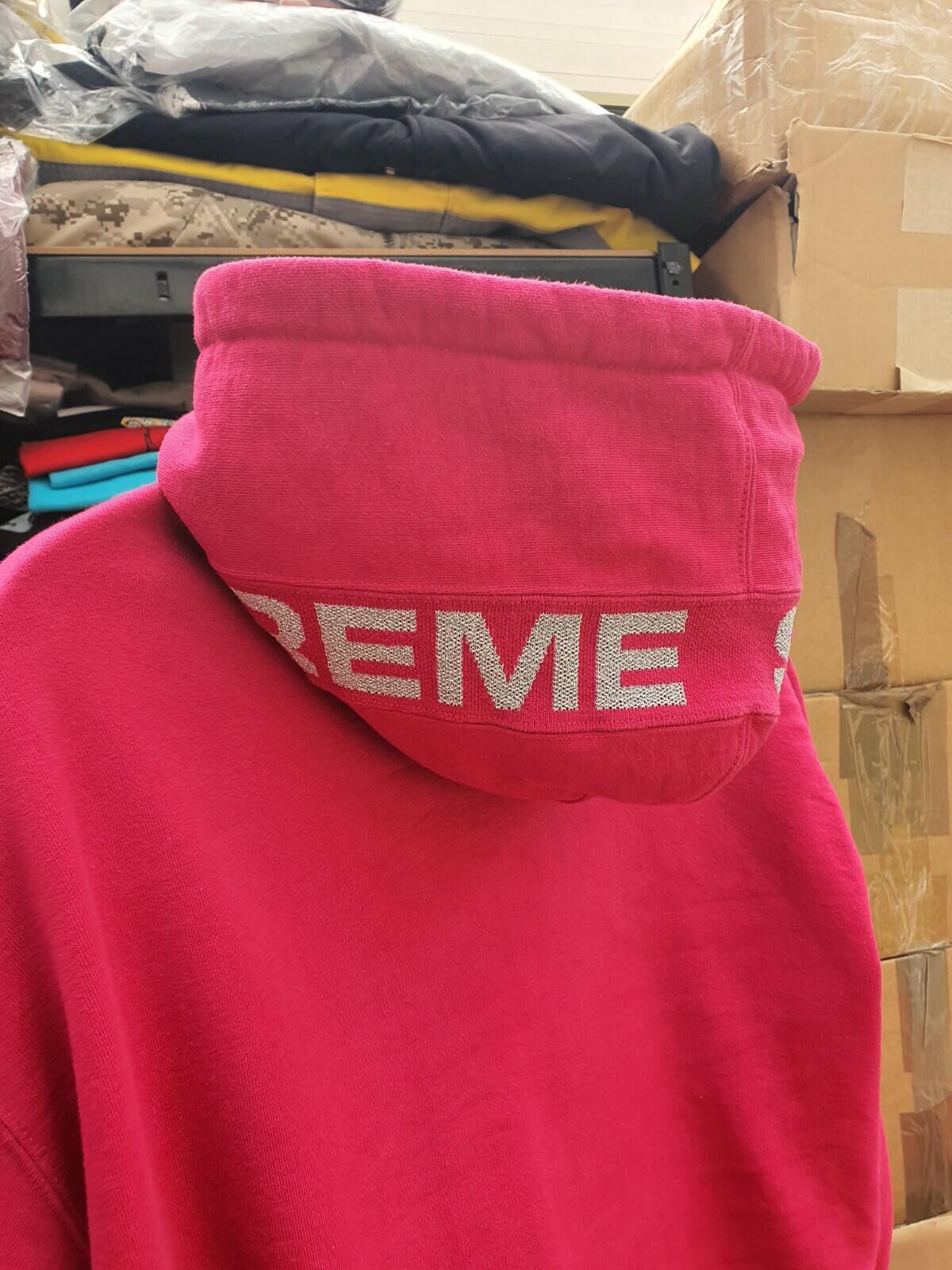 SS20 Supreme Metallic Rib Fuchsia Kapuzenpullover Größe XL Hoodie