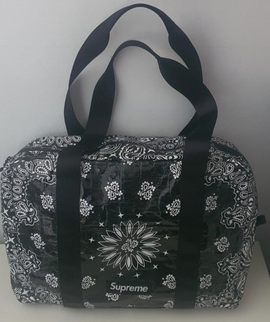 SS21 Supreme Bandana Tarp bolsa de lona pequeña negra 17L resistente al agua