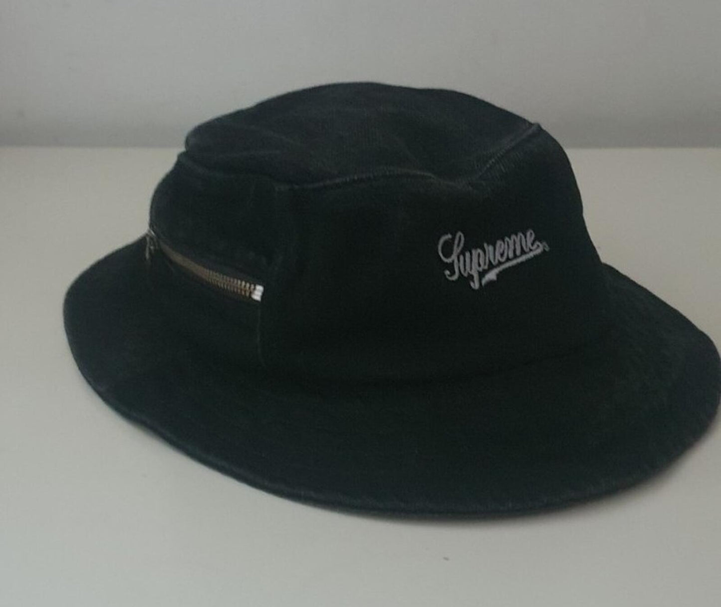 SS19 Supreme Zip Twill Crusher Hat Black Size M/L