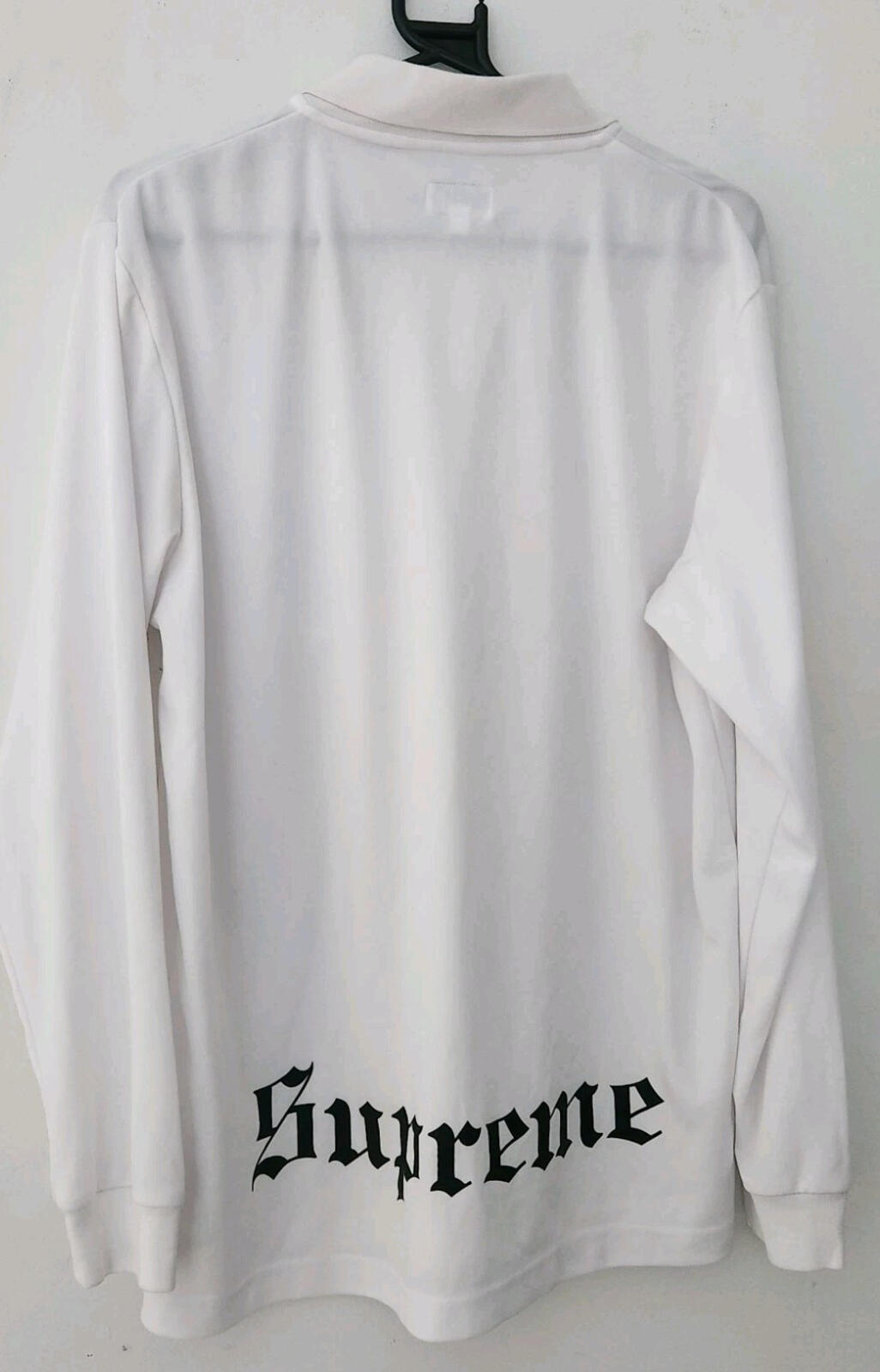 FW16 Supreme Sideline L/S Polo Shirt White Size L
