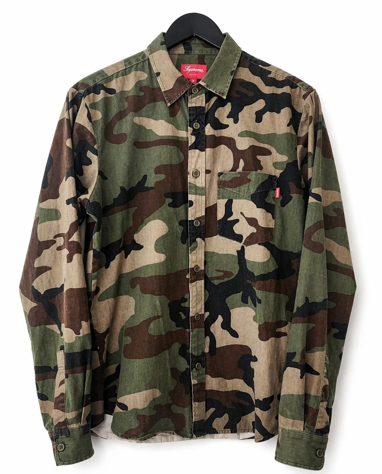 FW16 Supreme Woodland Camo Shirt Size M
