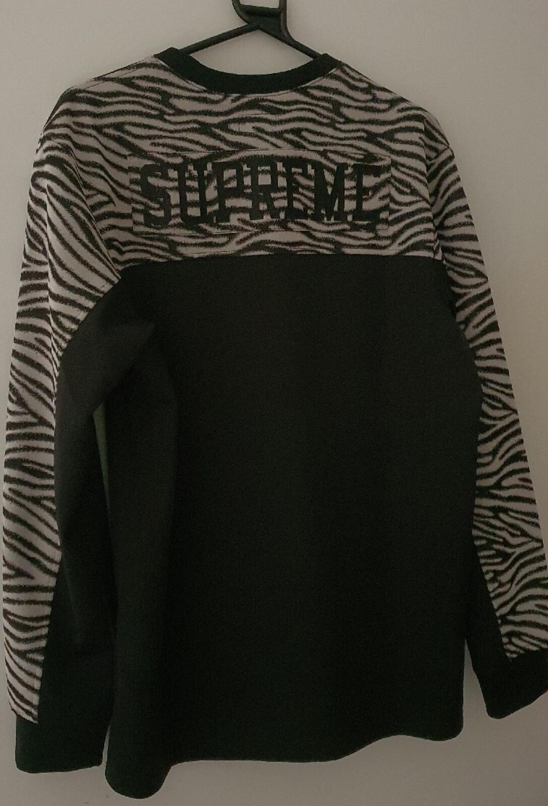 FW19 Supreme Zebra L/S Top Long Sleeve M medium Black Sweater Jumper Worn 1x