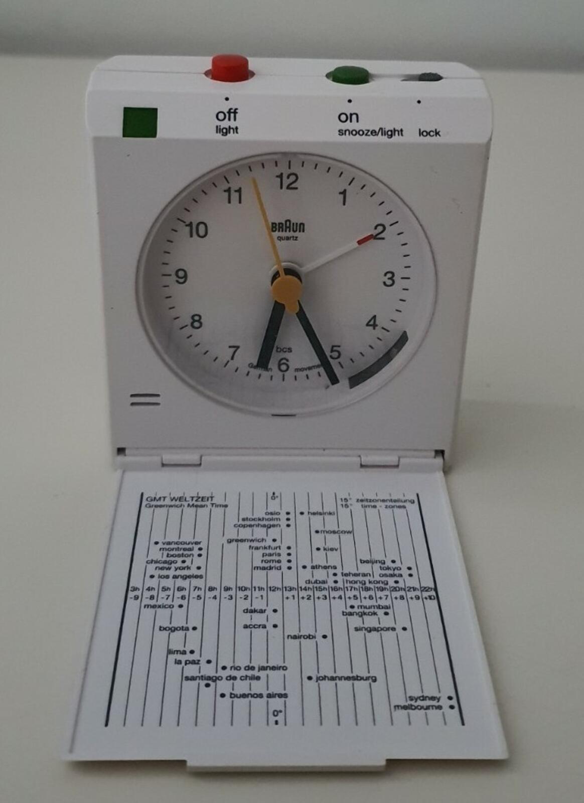SS15 Supreme x Braun Travel Alarm Clock white small box logo Rare
