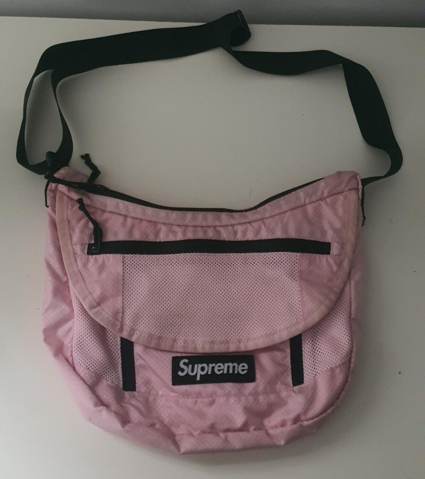SS22 Supreme small messenger bag Pink Water Resistant Black Box Logo