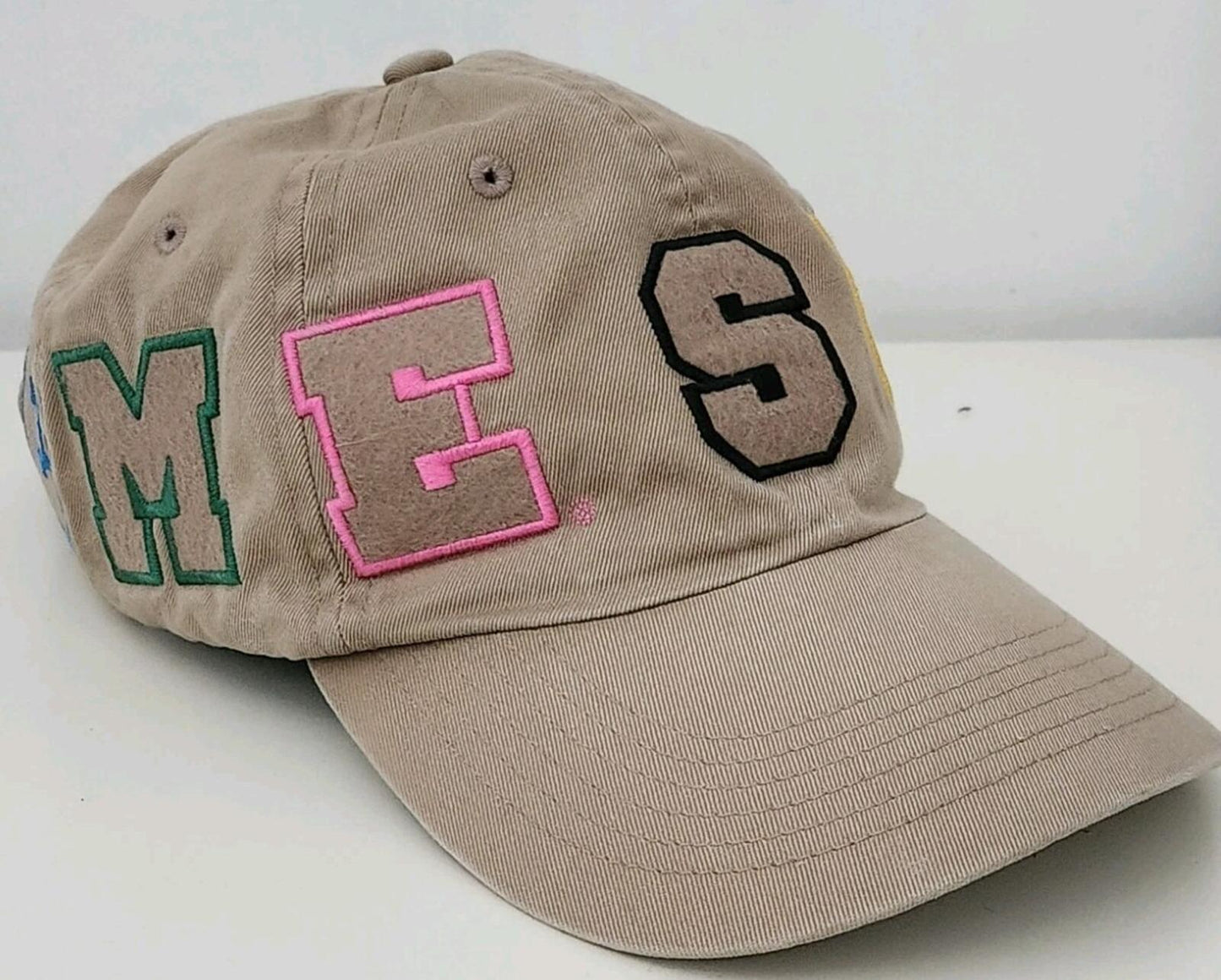 SS21 Supreme Spellout 6-panel Tan twill hat felt logo cap