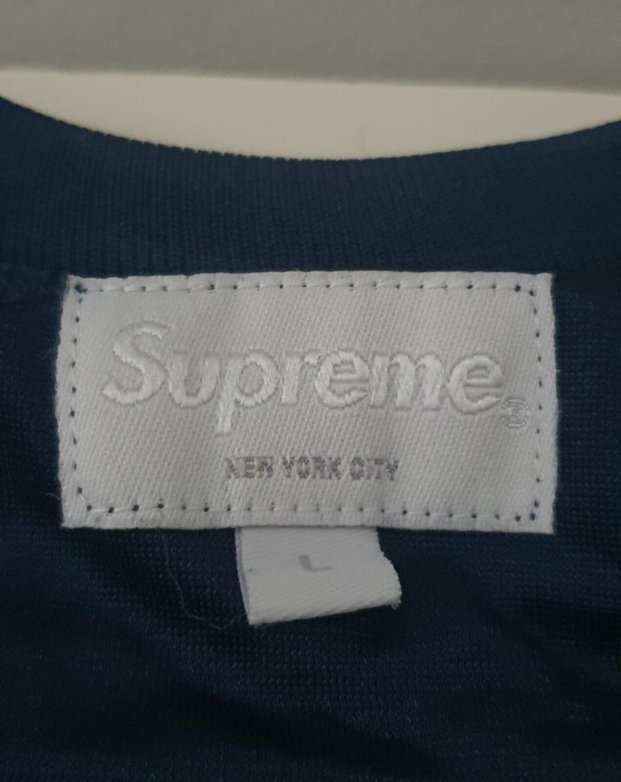 SS14 Supreme Championship Football Top Tee size L Navy t-shirt jersey Vintage