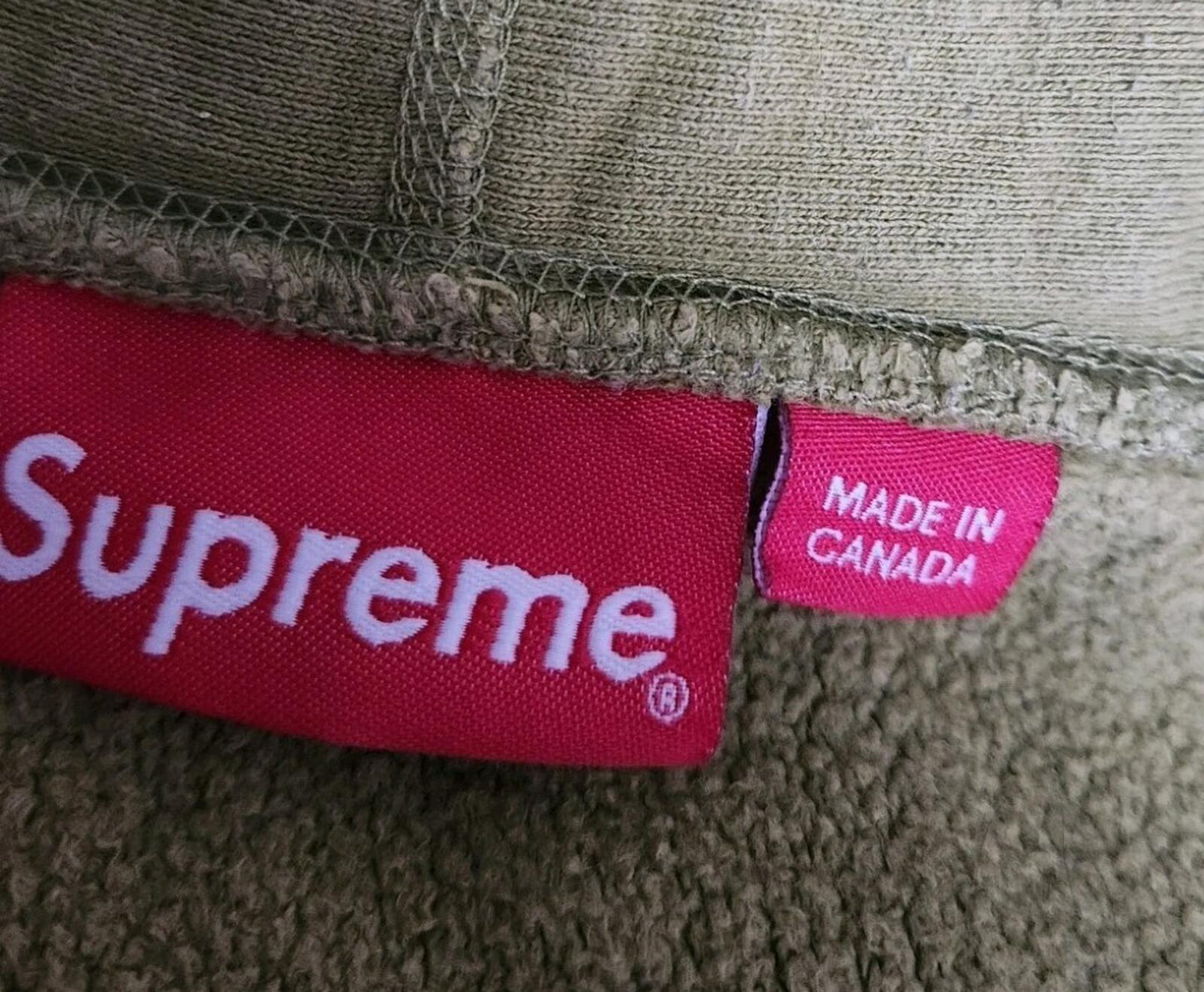 FW17 Supreme Reflective Excellence Hooded Sweatshirt Olive Size M CROPPED