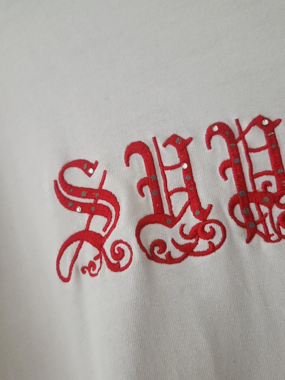 SS21 Supreme Old English Rhinestone S/S Top White Tee Size M