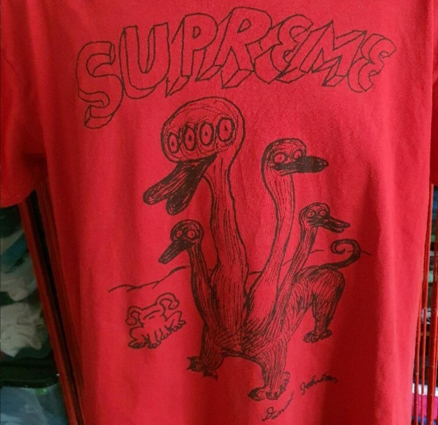 SS15 Supreme Daniel Johnston Camiseta Roja Talla XL