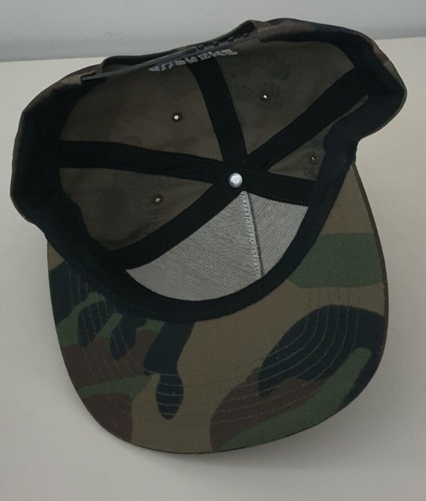 FW17 Supreme Studded Script Logo 5-panel hat Woodland Camo cap camouflage