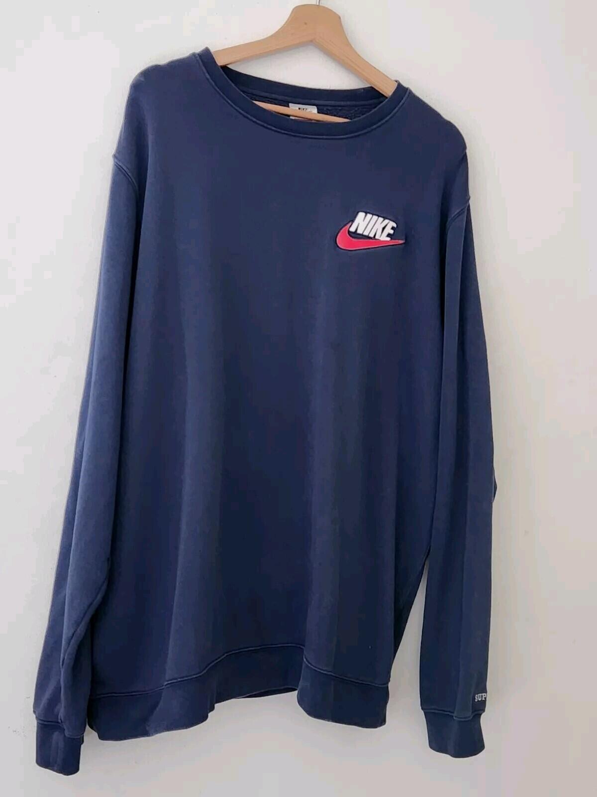 FW18 Supreme x Nike Crewneck Navy Size XXL