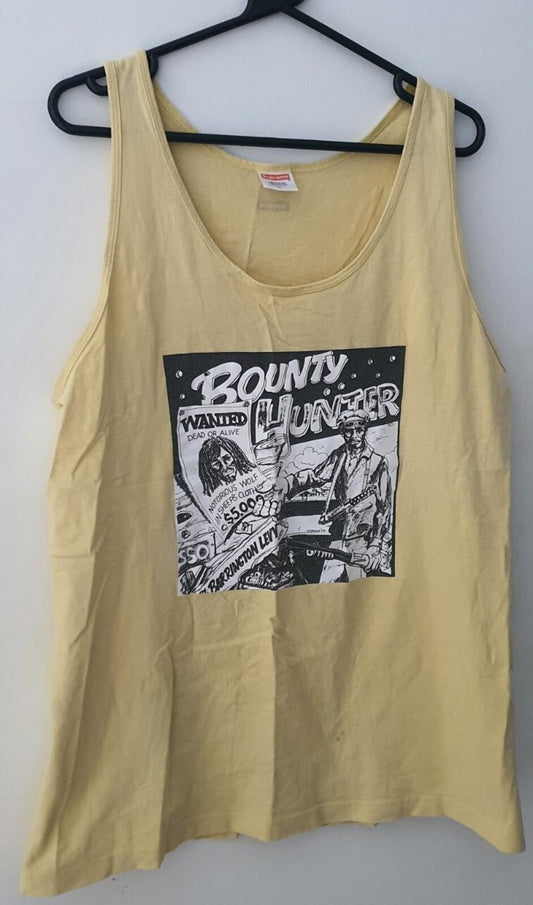 Camiseta de tirantes amarilla SS16 Supreme Barring Levy Jah Life Bounty Hunter T-shirt XL