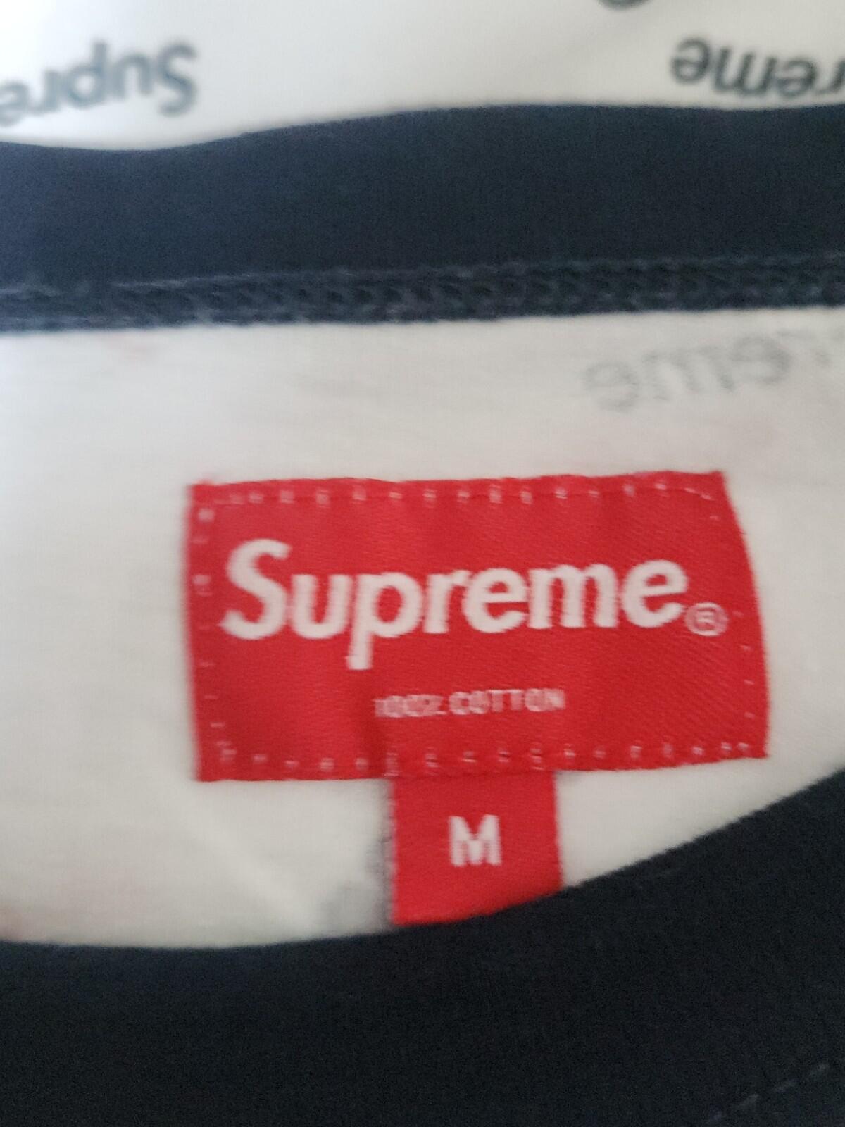 FW18 Supreme Scatter Ringer Tee size M Medium White T-shirt Short Sleeve Top New