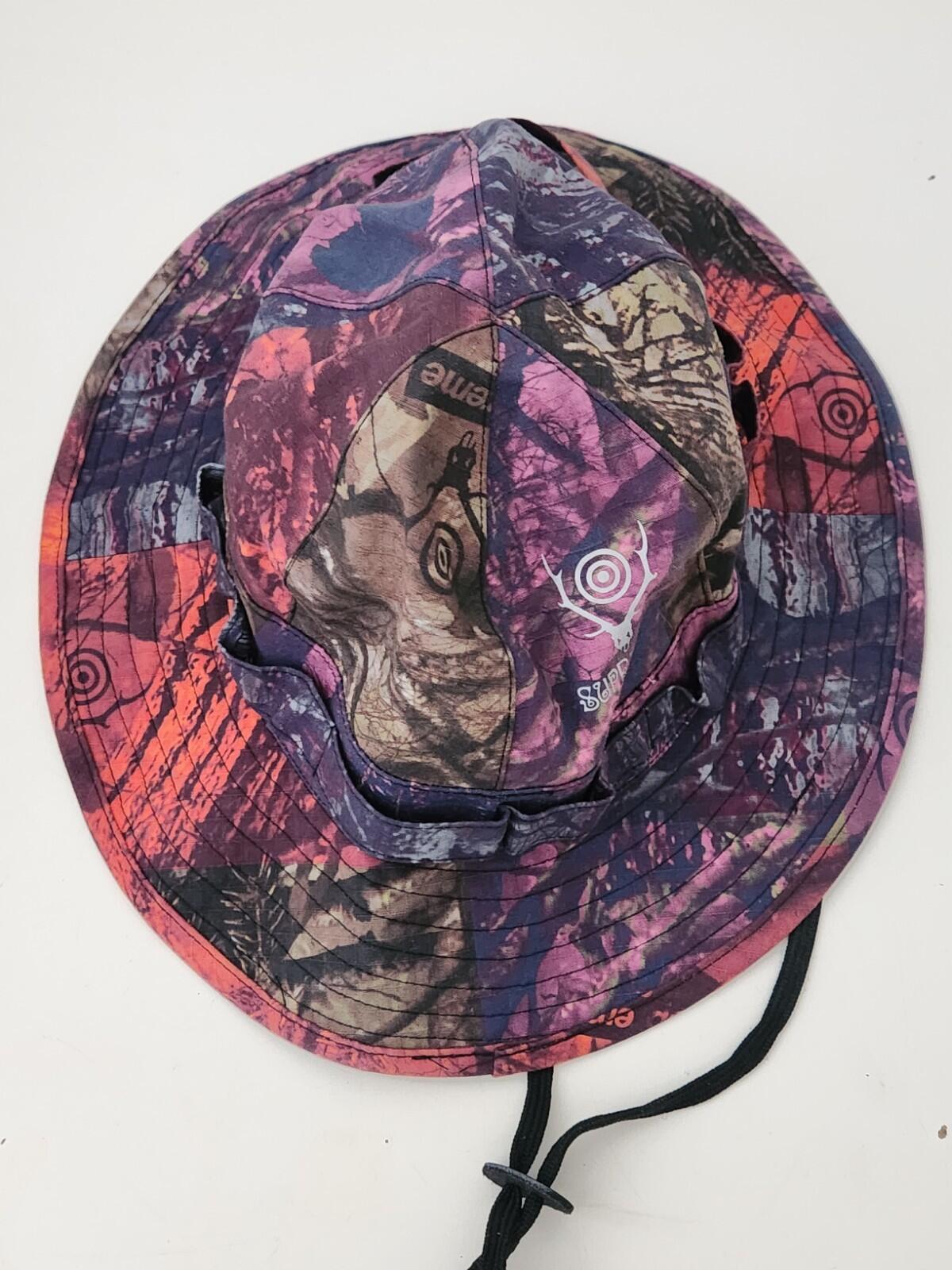 SS19 Supreme South2 West8 jungle hat Black S/M Camo bucket Crusher Waterproof
