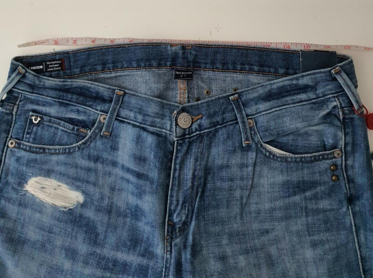 TRUE RELIGION Cameron Boyfriend Slim Jeans size 30 W34 L30 womens New With Tag
