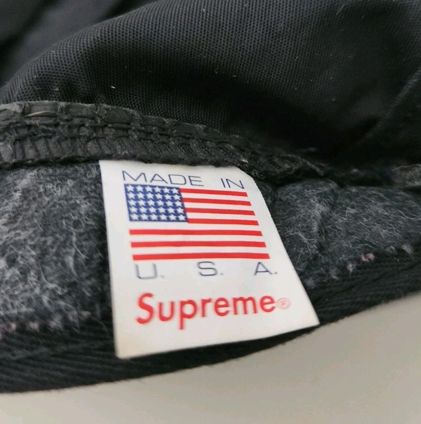 FW17 Supreme Washed Nylon Camp Cap Hat Black Box Logo Military