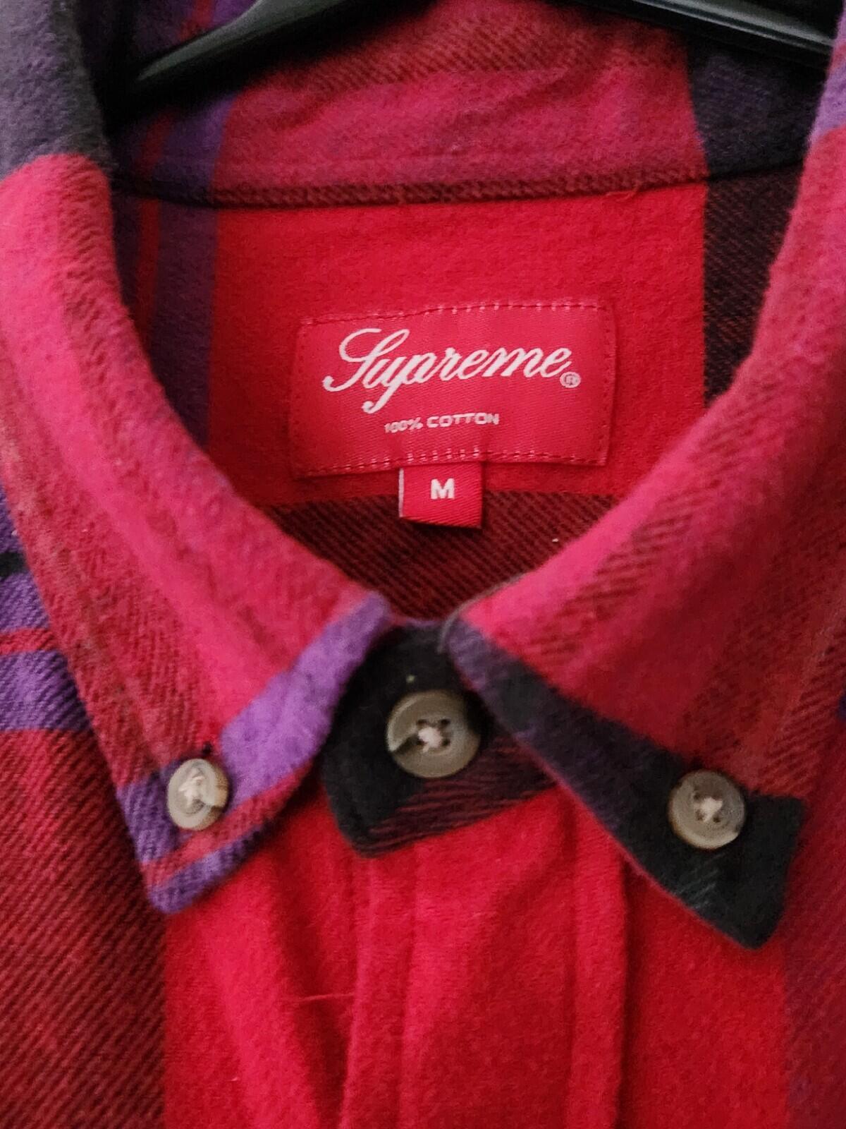SS20 Supreme x Daniel Johnston plaid shirt red M Medium I KNOW SUPREME flannel